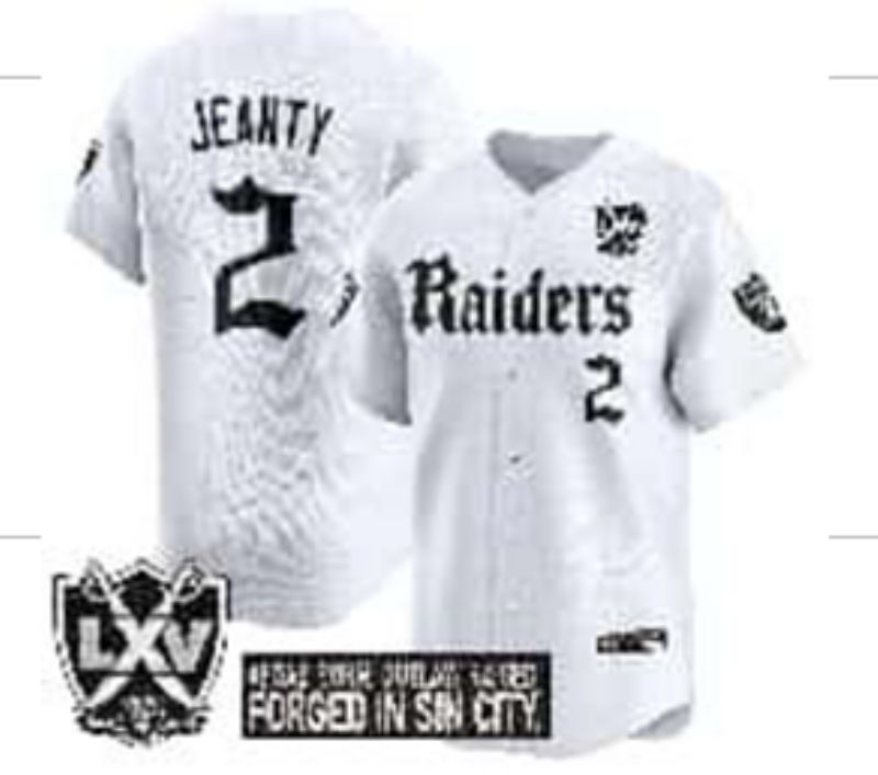 Men 2025 Oakland Raiders #2 Jeanty white 6th generation Joint Name Nike Limited NFL Jersey style 02
